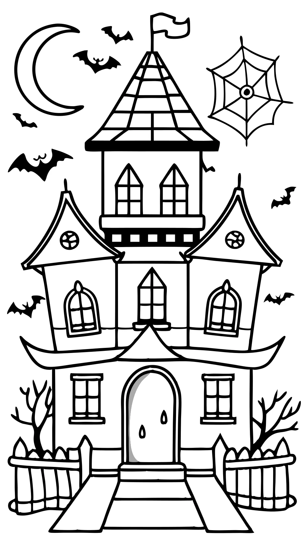 haunted house coloring pages